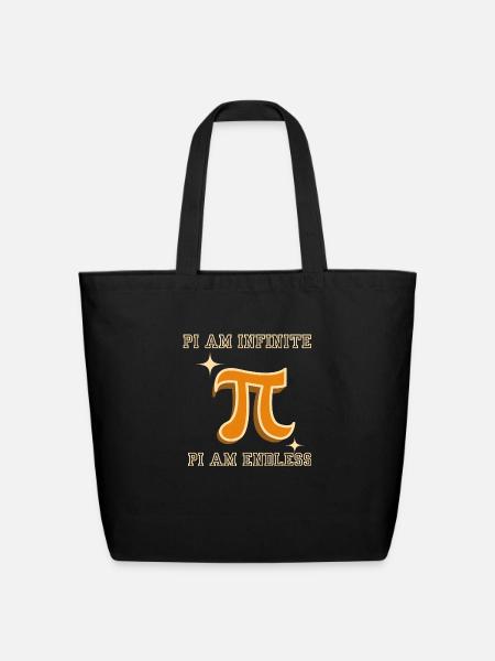 pi am infinite pi am endless - Eco-Friendly Cotton Tote - black