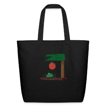 Falling Christmas Ornament - Eco-Friendly Cotton Tote - black - Front