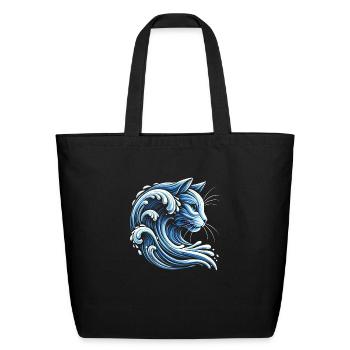 Cute Wave of Blue Cats for Kamala Harris Funny - Eco-Friendly Cotton Tote - black - Front