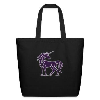 Design horse Unicorn - Eco-Friendly Cotton Tote - black - Front