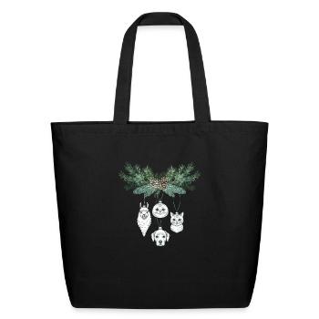 Animal Ornament Festivity - Eco-Friendly Cotton Tote - black - Front