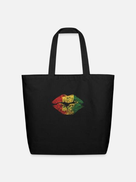 rasta flag - Eco-Friendly Cotton Tote - black