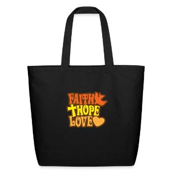 Trust, hope and love - gift idea - Eco-Friendly Cotton Tote - black - Front