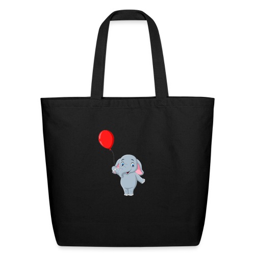 Baby Elephant Holding A Balloon - Eco-Friendly Cotton Tote