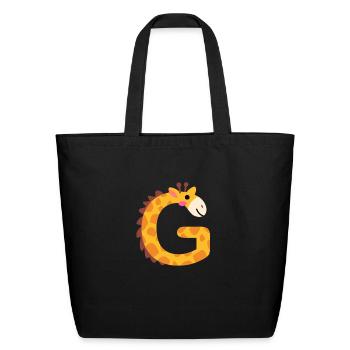 G giraffe - Eco-Friendly Cotton Tote - black - Front
