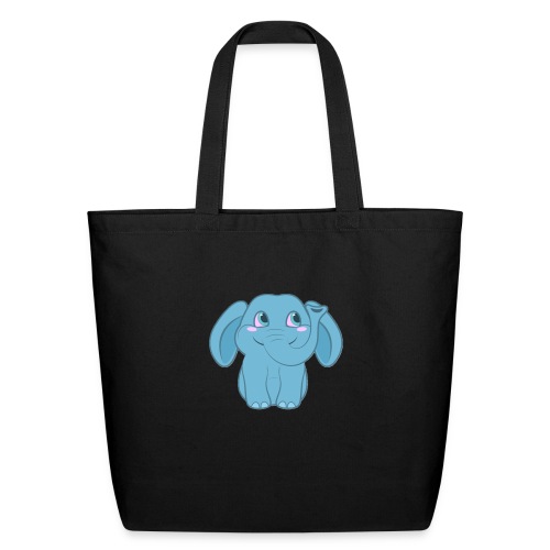 Baby Elephant Happy and Smiling - Eco-Friendly Cotton Tote