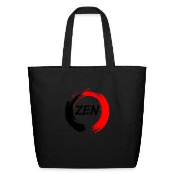 Word zen in zen circle - Eco-Friendly Cotton Tote - black - Front