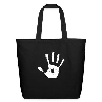 STOP White Right Hand - Eco-Friendly Cotton Tote - black - Front