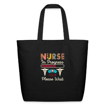 Nurse In Progress Please Wait Future Nurse Leopard - Eco-Friendly Cotton Tote - black - Front