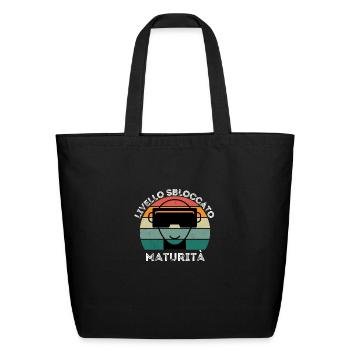 Regalo Gamer Divertente Livello Diploma Maturità - Eco-Friendly Cotton Tote - black - Front