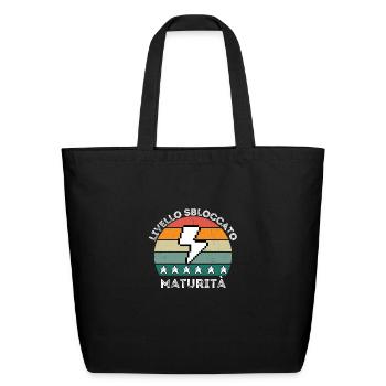 Regalo Gamer Divertente Livello Diploma Maturità - Eco-Friendly Cotton Tote - black - Front