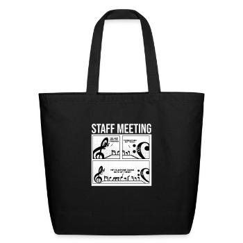 Staff Meeting Music Notes For Classical Music - Eco-Friendly Cotton Tote - black - Front