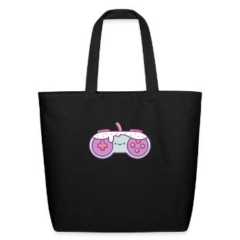Classic retro controller with frosting - Eco-Friendly Cotton Tote - black - Front
