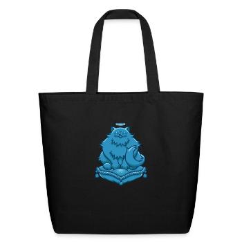 Blue Buddha Cat - Eco-Friendly Cotton Tote - black - Front