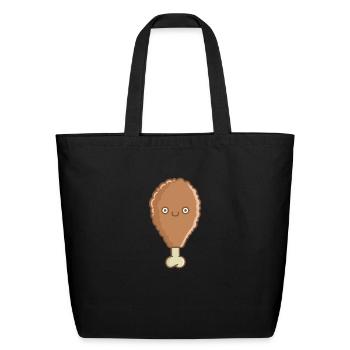 Happy Fried Chicken Drumstick - Eco-Friendly Cotton Tote - black - Front