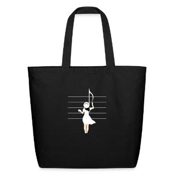 Woman Painting Music Notes For Classical Music - Eco-Friendly Cotton Tote - black - Front