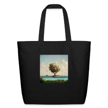 Tree island - Eco-Friendly Cotton Tote - black - Front