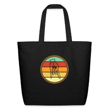 Horns Down - Eco-Friendly Cotton Tote - black - Front