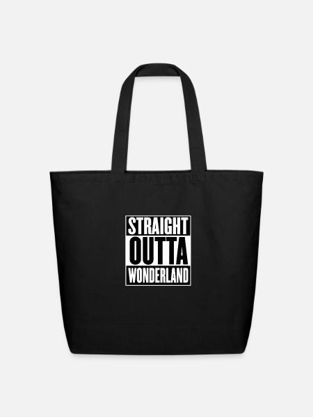 Straight Outta Wonderland - Eco-Friendly Cotton Tote - black