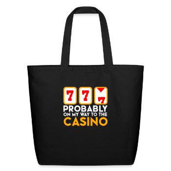 Gambling Funny Casino - Eco-Friendly Cotton Tote - black - Front