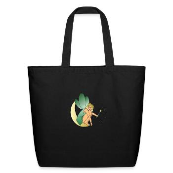 Fairy Half Moon Fantasy - Eco-Friendly Cotton Tote - black - Front