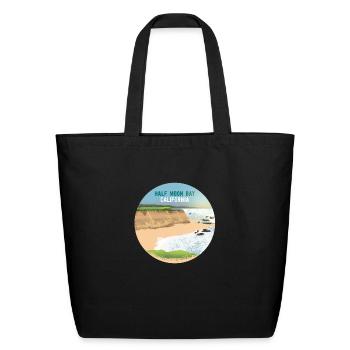Half Moon Bay California - Eco-Friendly Cotton Tote - black - Front