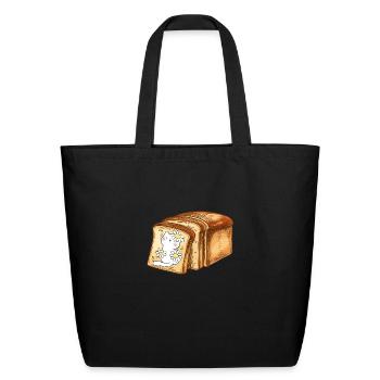 Cat Flower Toast, Funny Cat - Eco-Friendly Cotton Tote - black - Front