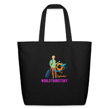 World tourist day - Eco-Friendly Cotton Tote - black - Front