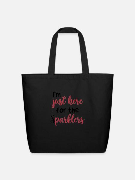 Just Here for Sparklers - Eco-Friendly Cotton Tote - black