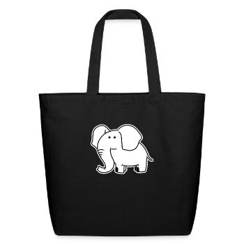 Weird Elephant Drôle Hippie Pet Animal Gift Shirt - Sac fourre-tout en coton naturel - noir - Devant