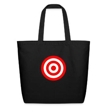 bullseye target red - Eco-Friendly Cotton Tote - black - Front