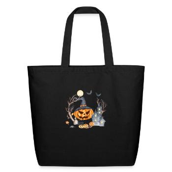 Halloween cute pumpkin pumpkin autumn coffee subli - Eco-Friendly Cotton Tote - black - Front