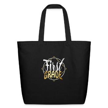 FIRST GRADE - Eco-Friendly Cotton Tote - black - Front