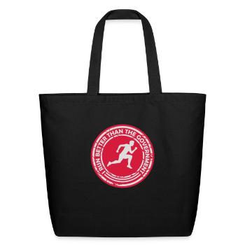 run better than government - Eco-Friendly Cotton Tote - black - Front