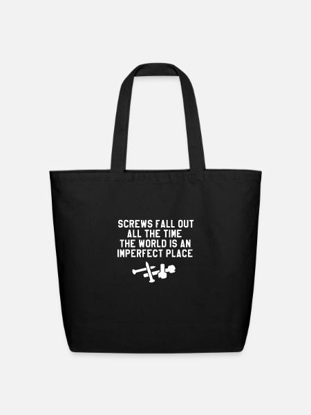 The Breakfast Club Quote Screws Fall Out All - Eco-Friendly Cotton Tote - black