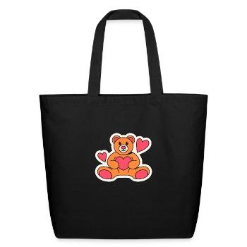 49 lovely teddy - Eco-Friendly Cotton Tote - black - Front