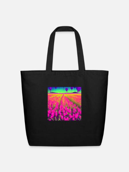 Hippy Flowers for Field Trip Ideas - Eco-Friendly Cotton Tote - black
