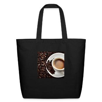 Morning coffee - Eco-Friendly Cotton Tote - black - Front