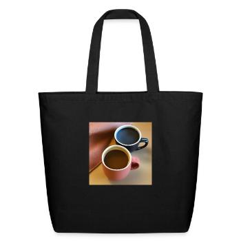 Coffee mugs for coffee drinkers - Eco-Friendly Cotton Tote - black - Front
