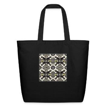 Square ornament - Eco-Friendly Cotton Tote - black - Front