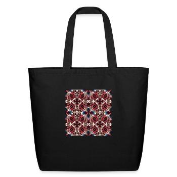 Burgundy blue ornament - Eco-Friendly Cotton Tote - black - Front