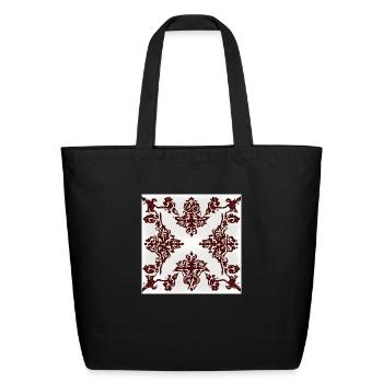 Burgundy ornament - Eco-Friendly Cotton Tote - black - Front