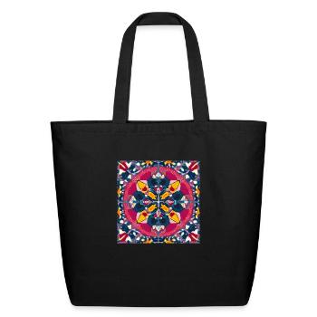 Colorful beautiful ornament - Eco-Friendly Cotton Tote - black - Front