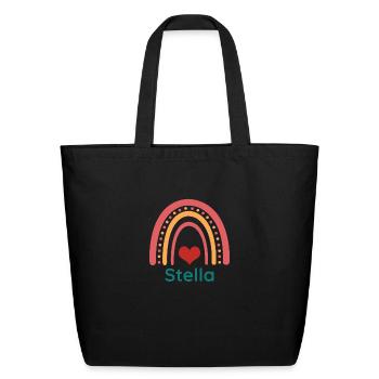 Stella Vintage Boho Rainbow - Eco-Friendly Cotton Tote - black - Front