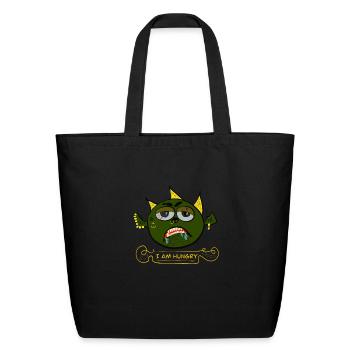 Hungry monster - Eco-Friendly Cotton Tote - black - Front