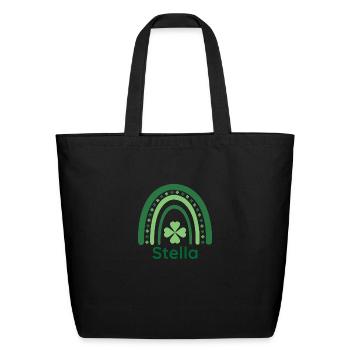 Stella Clover Charm Boho Rainbow - Eco-Friendly Cotton Tote - black - Front