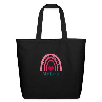 Mature Viva Magenta Boho Rainbow - Eco-Friendly Cotton Tote - black - Front