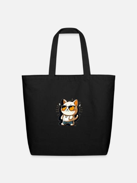 CAT - Eco-Friendly Cotton Tote - black