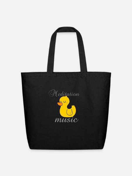 Meditation music - Eco-Friendly Cotton Tote - black