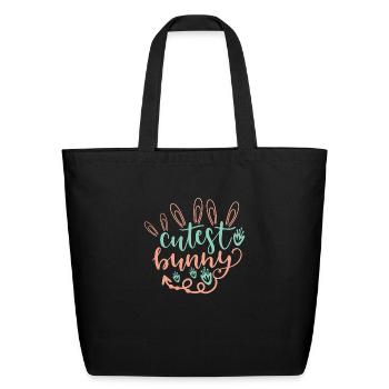 Cutest Bunny Easter - Eco-Friendly Cotton Tote - black - Front